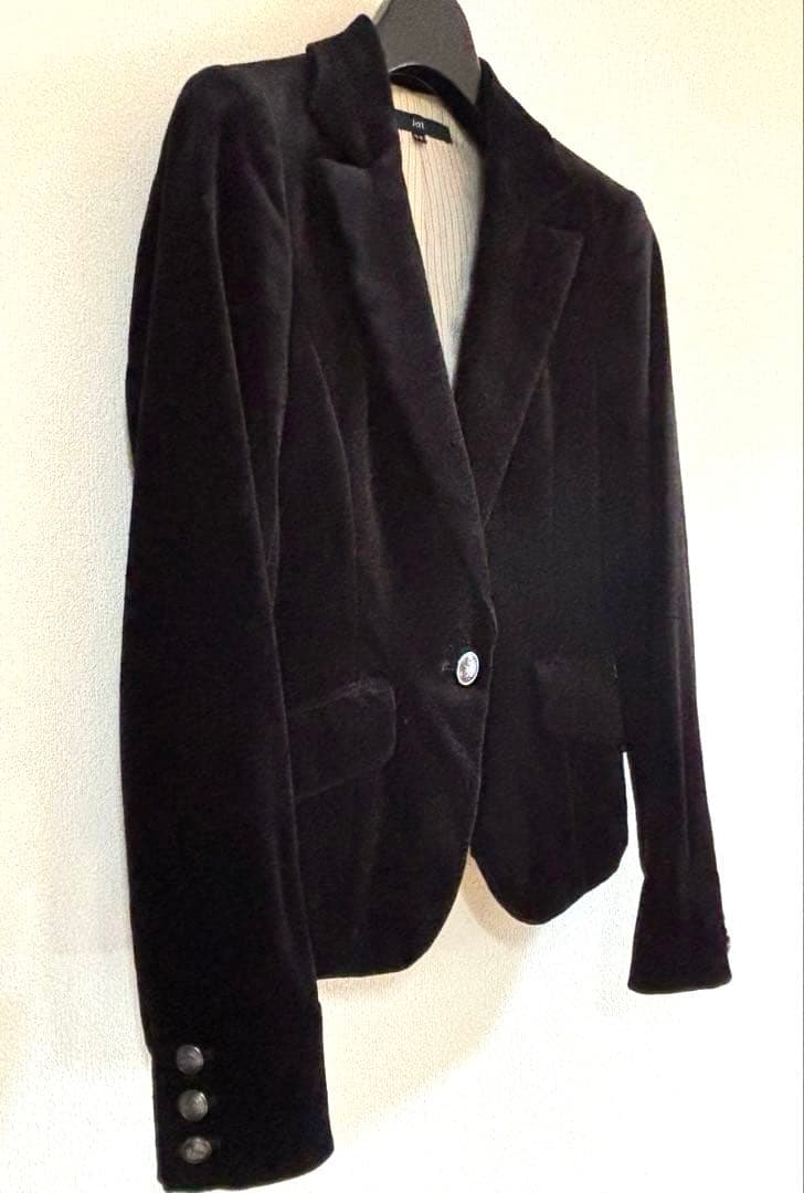 la.f ブラック ベルベットテーラードジャケット　Sサイズ