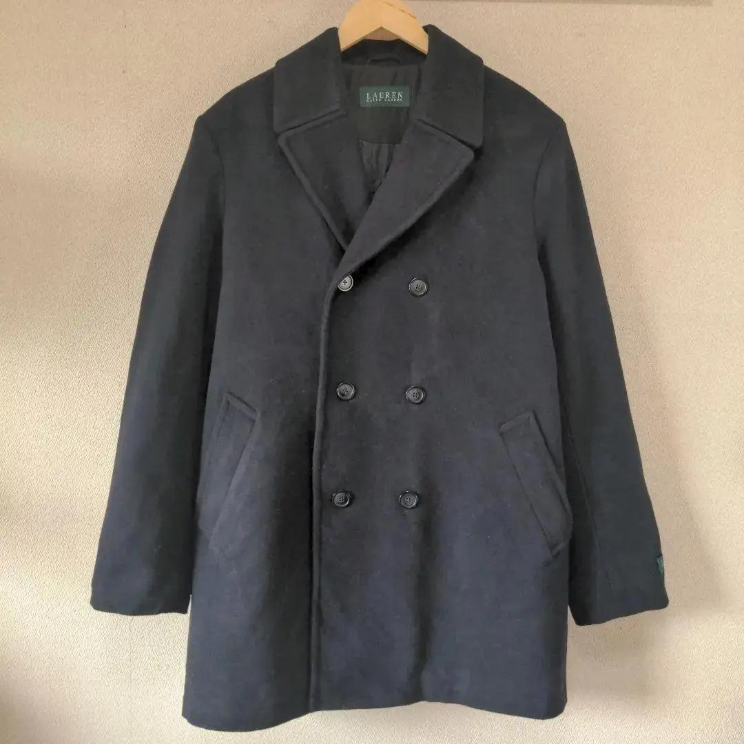 ラルフローレン メルトン ハーフコート サイズ42L ネイビー US古着
