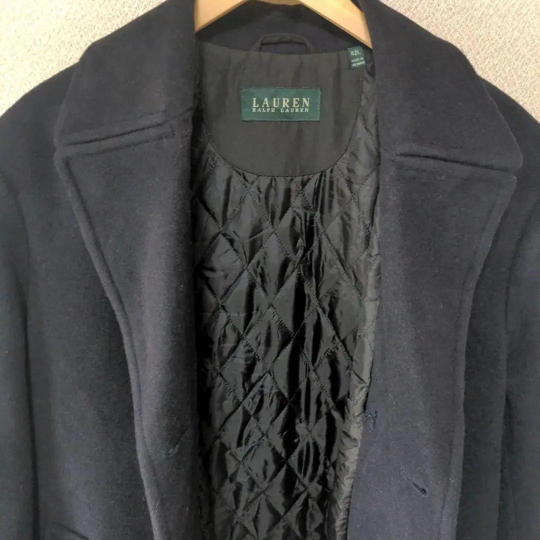 ラルフローレン メルトン ハーフコート サイズ42L ネイビー US古着