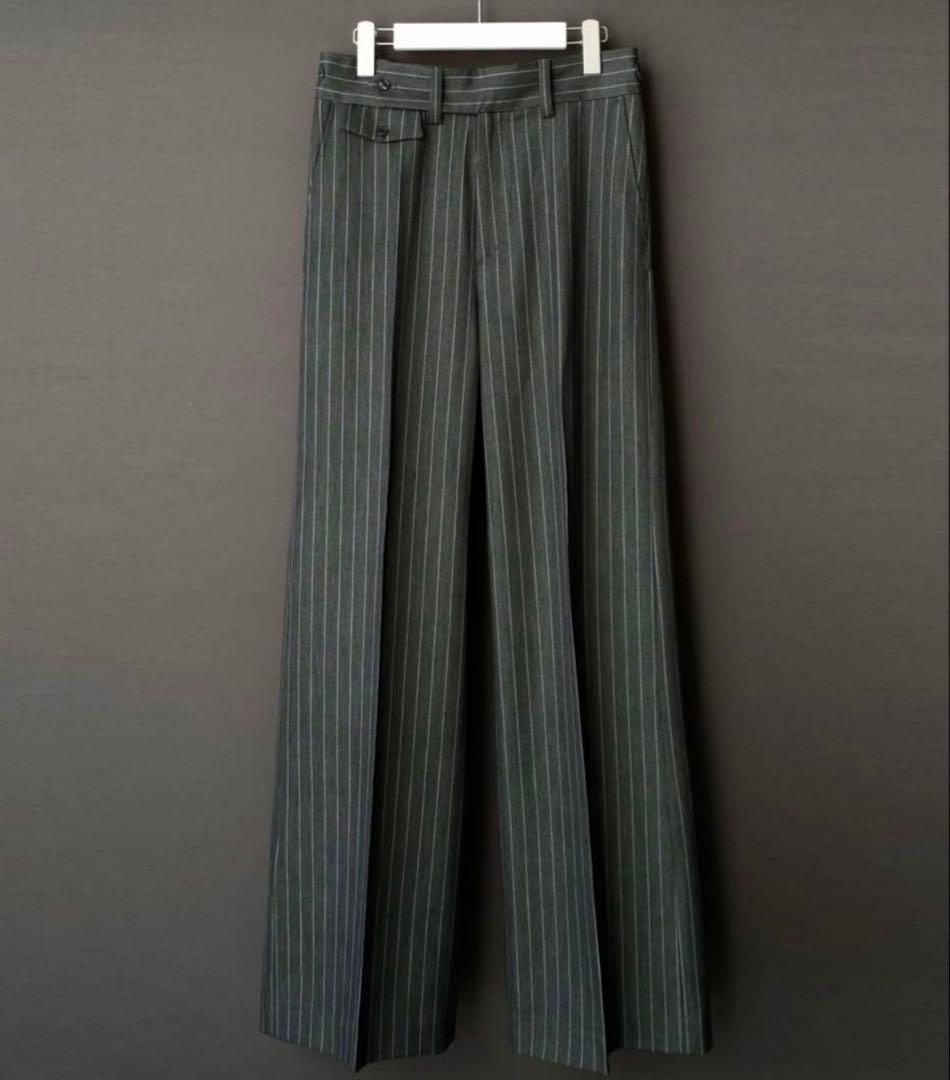 完売品 SHIKITARI グレー ストライプ スラックス