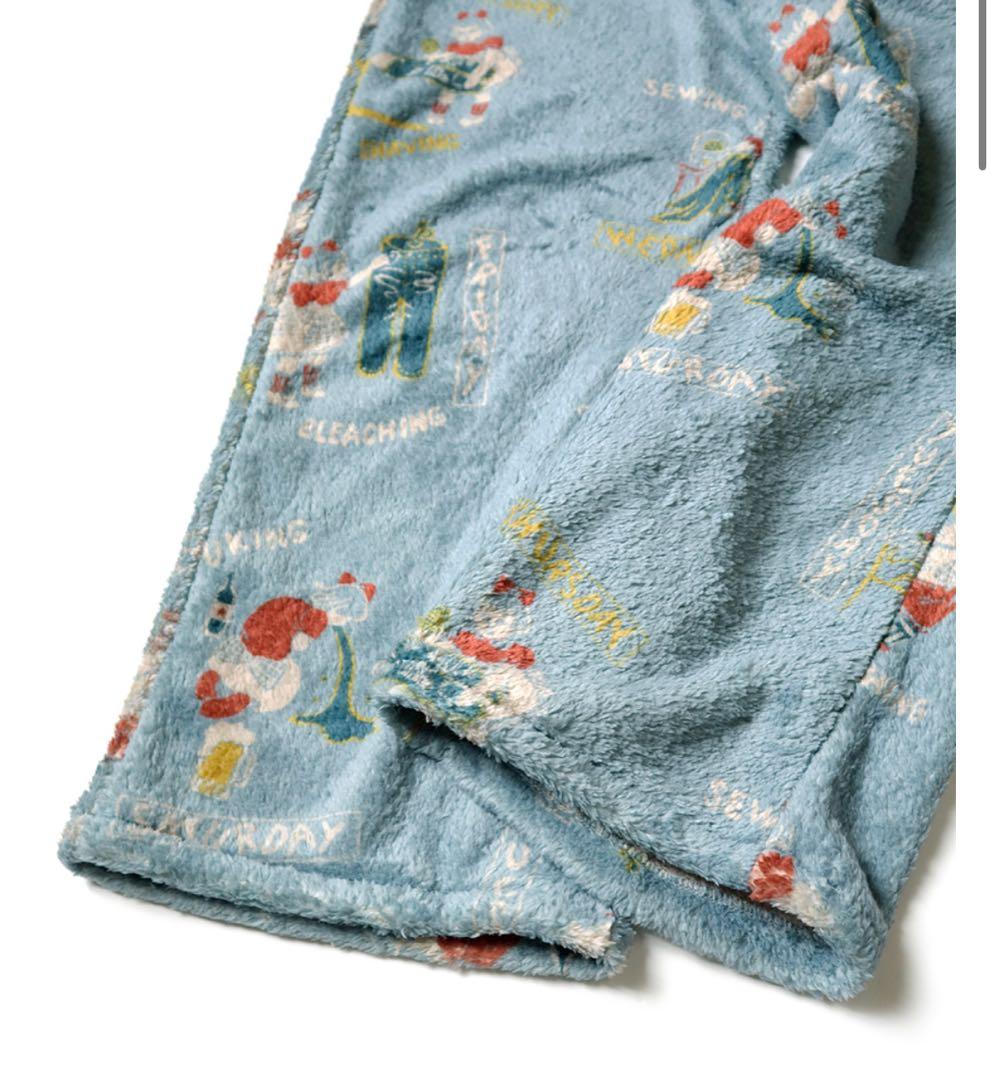 新品　KAPITAL 総柄フリース　パンツ　4 ライトブルー　キャピタル　水色