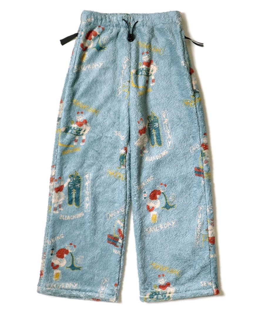 新品　KAPITAL 総柄フリース　パンツ　4 ライトブルー　キャピタル　水色