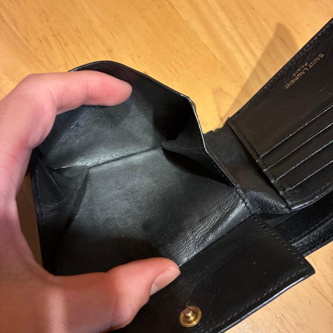 SAINT LAURENT 二つ折り財布 黒