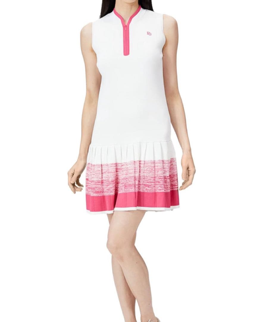 新品PEARLYGATESパーリーゲイツレディースノースリーブワンピース光栓50