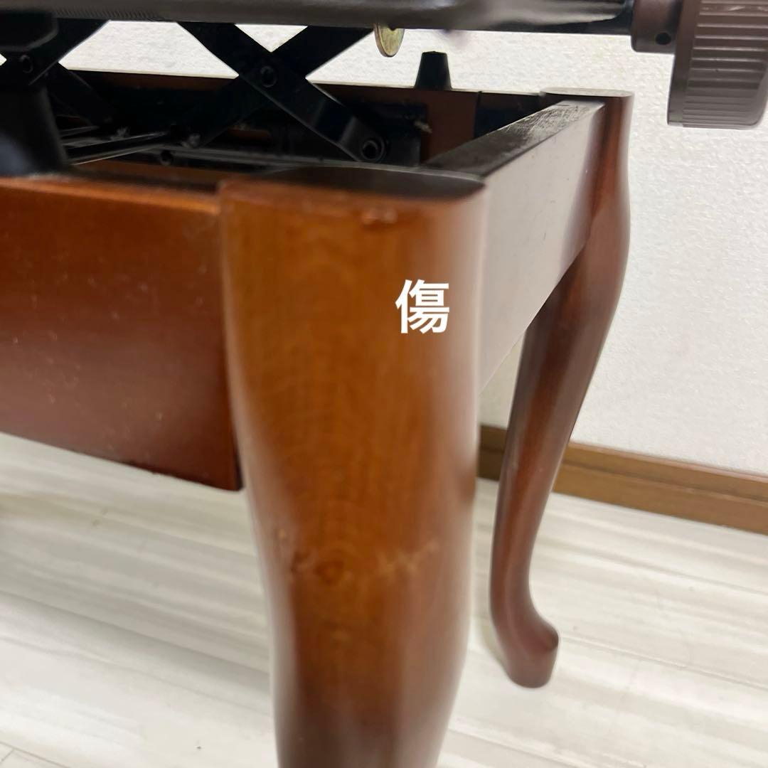 【中古良品】ピアノ高低自在椅子・木目猫脚（送料込）