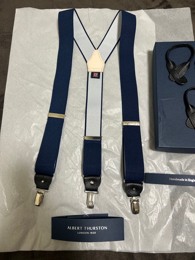R*l様 アルバートサーストン サスペンダー（ネイビー無地）