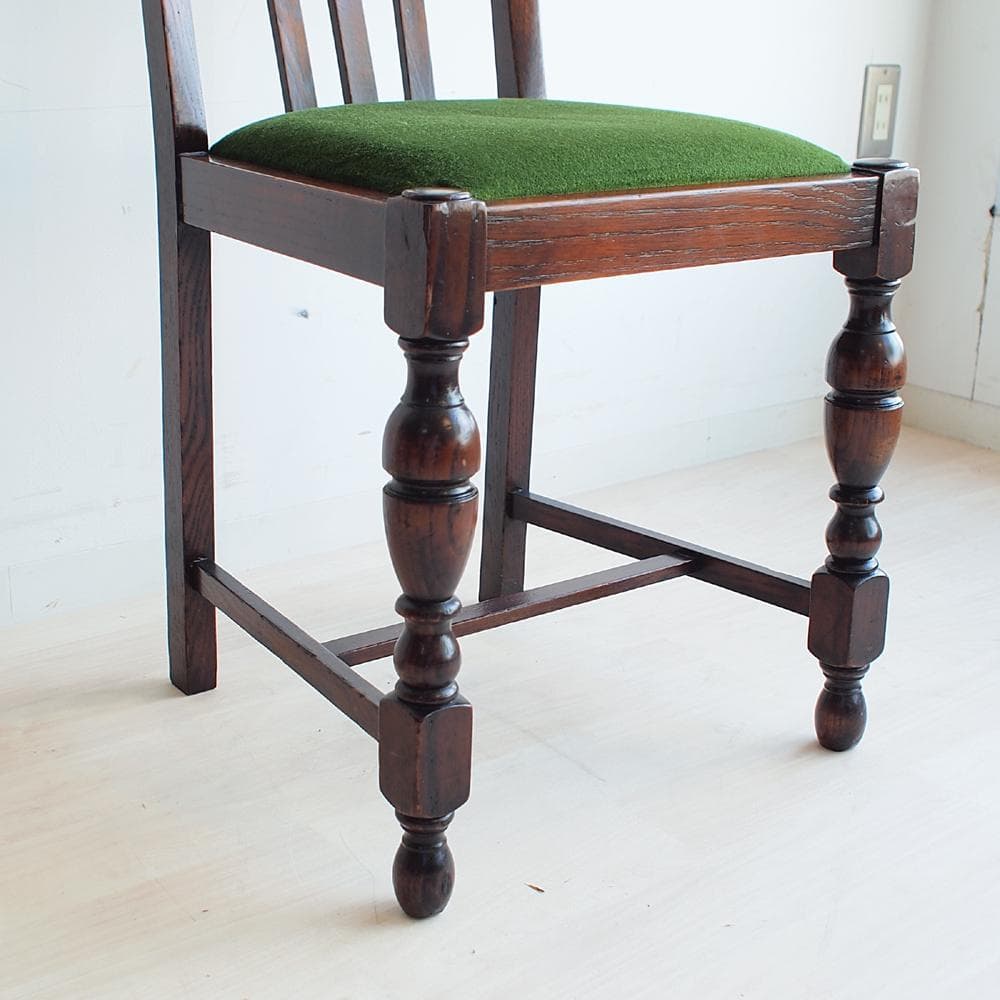 英国アンティーク バルボスレッグのダイニングチェア A オーク材 イギリス