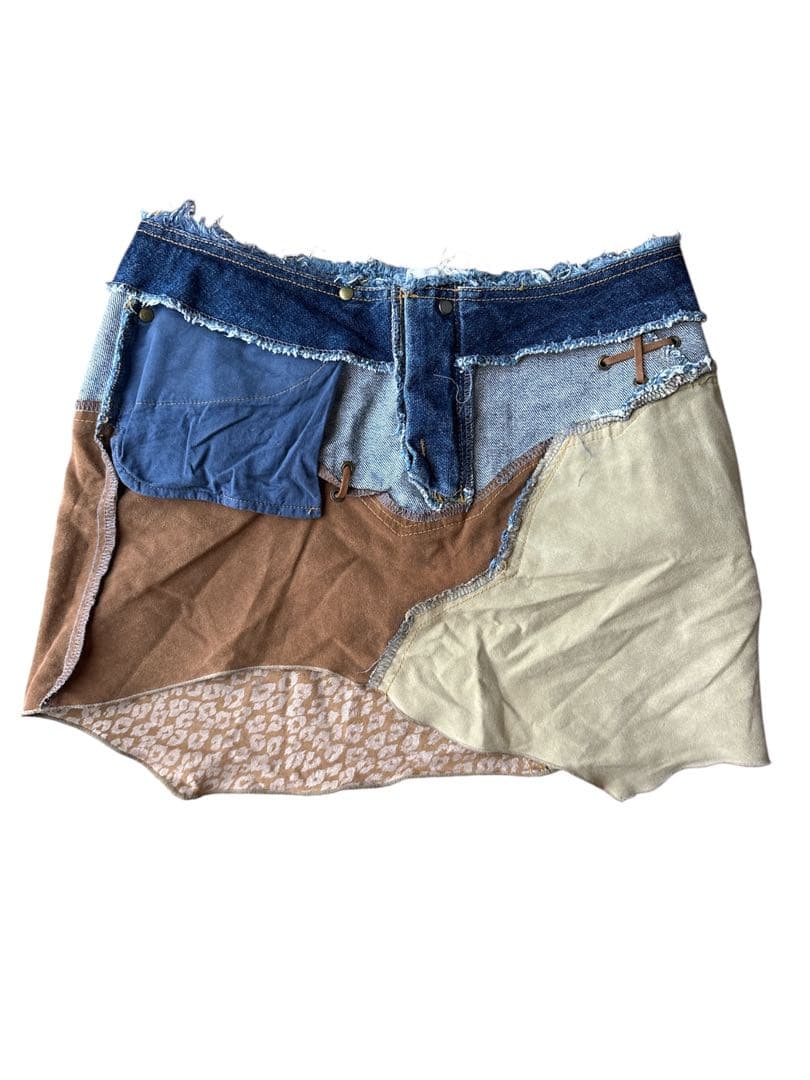 ティアラ ミニスカート デニム ヒョウ ゼブラ y2k 平成ギャル グランジ