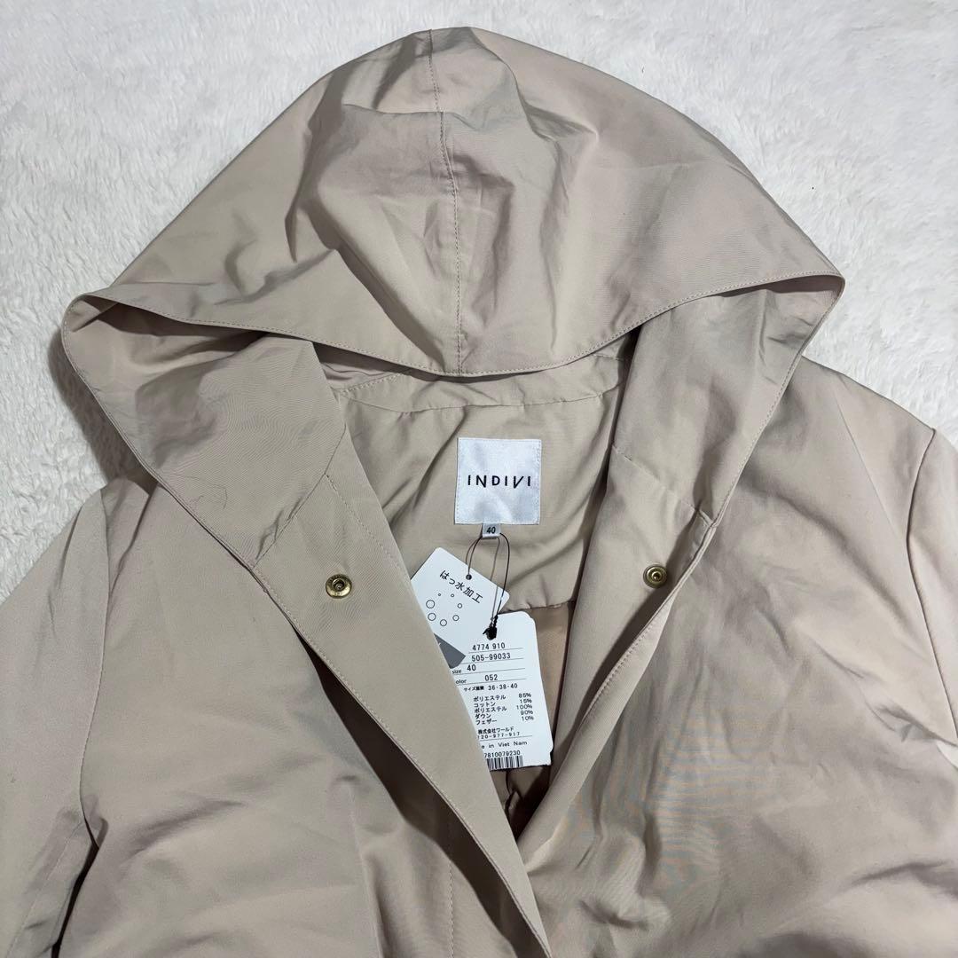 新品未使用　インディヴィ　ダウンコート　ロング丈