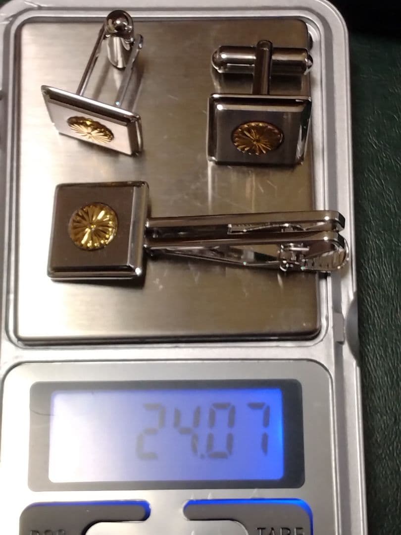 【K18】明治神宮K18＆シルバーネクタイピン·カフスセット!!