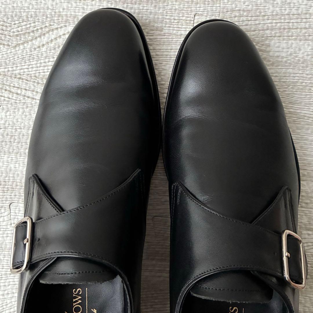 ユナイテッドアローズ 革靴 黒 UK7 シングルモンクストラップ フォーマル