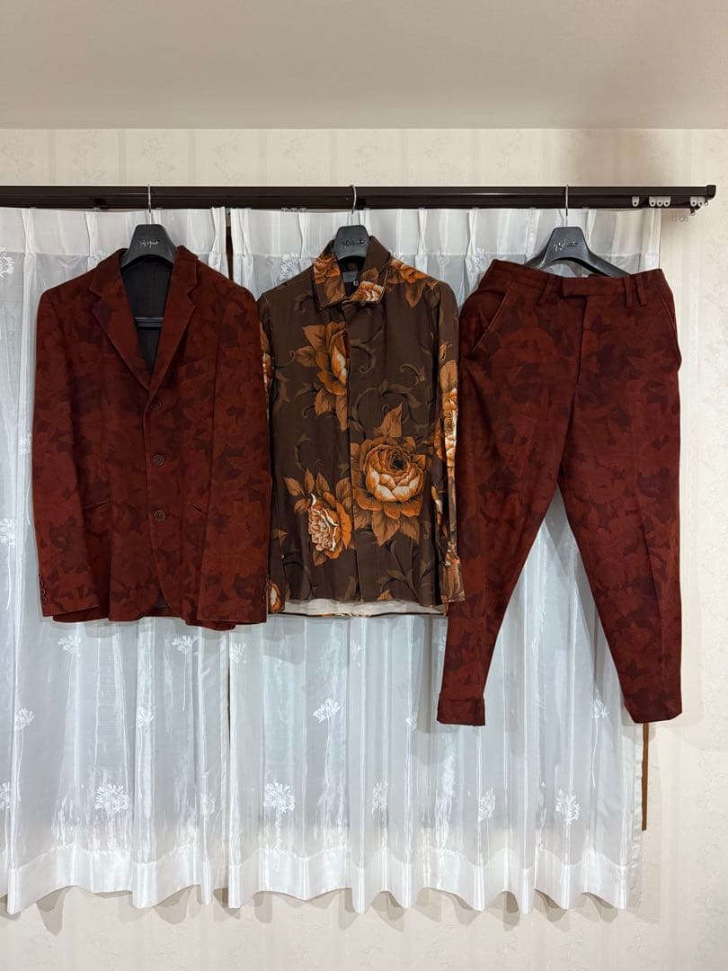 入手不可14aw ヨウジヤマモト フローラル ジャケット パンツ 3ピースセット