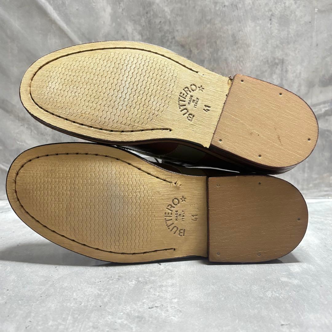 【新品未使用】BUTTERO ドレスシューズ 27cm レザー キャンバス