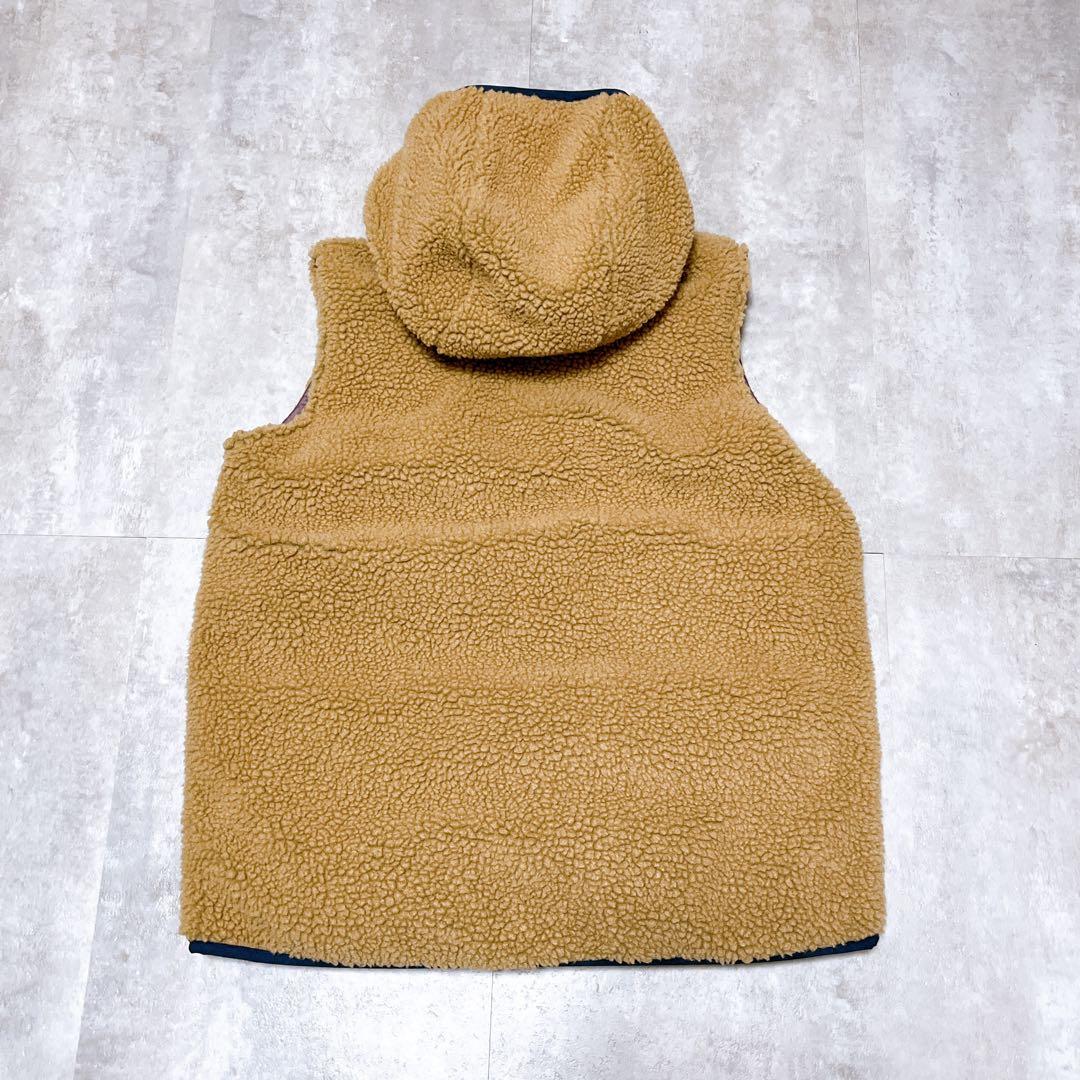 【patagonia パタゴニア】ダウンベスト リバーシブル ボア フード 美品