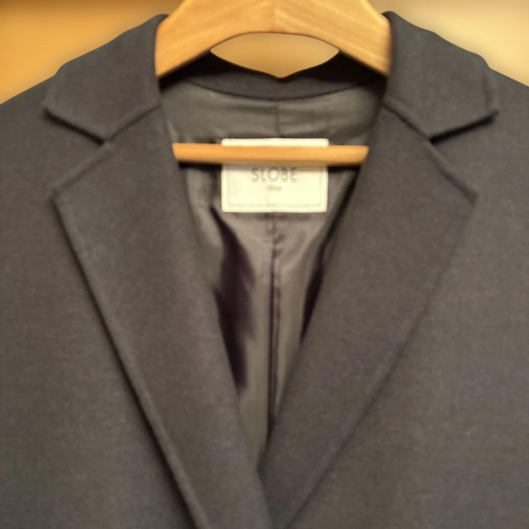 SLOBE IENA ダブルフェイスチェスターコートネイビー38