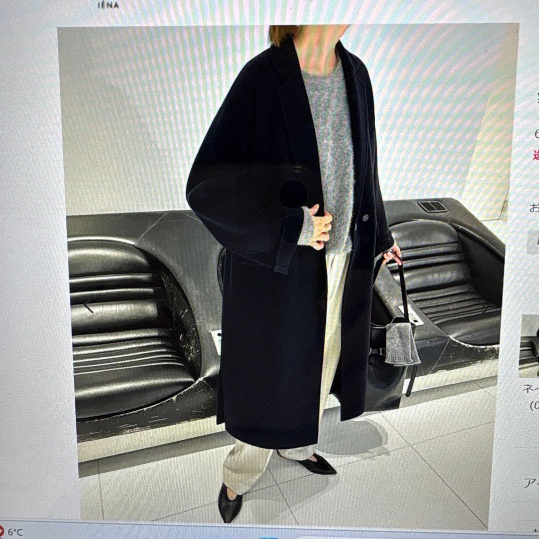 SLOBE IENA ダブルフェイスチェスターコートネイビー38