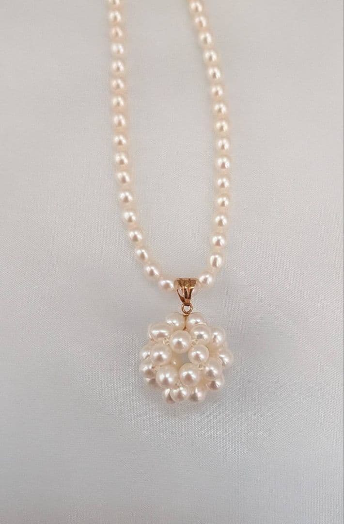 TASAKI　タサキ　シルバー　 K18 パール フラワーモチーフ ネックレス