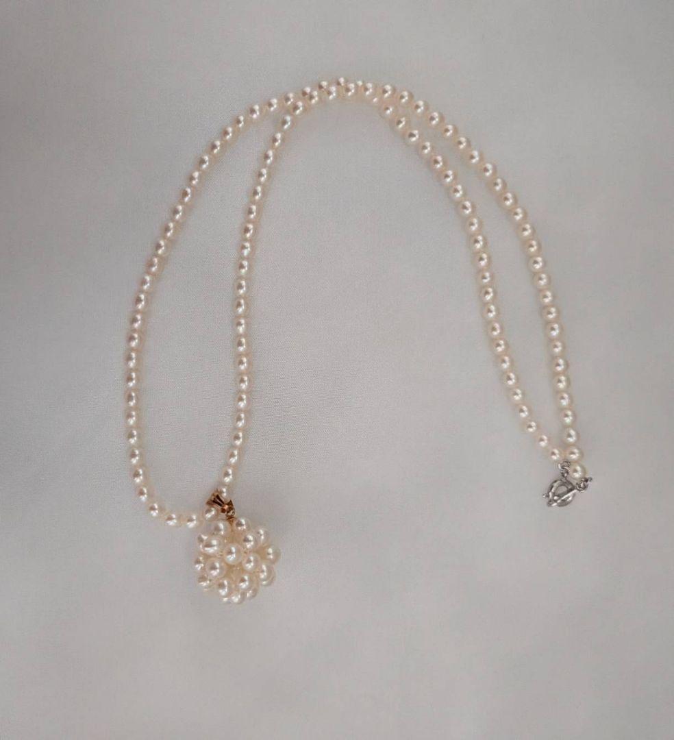 TASAKI　タサキ　シルバー　 K18 パール フラワーモチーフ ネックレス