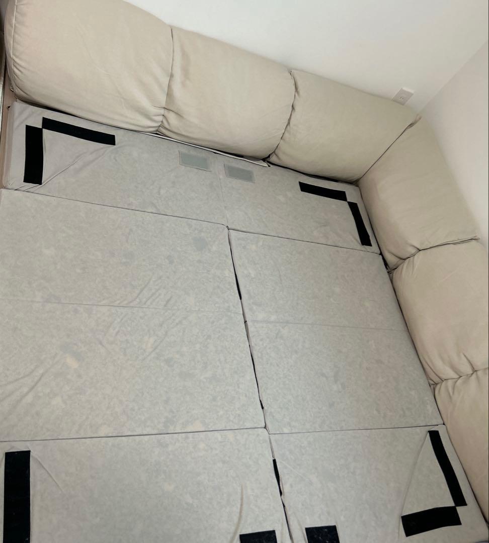 ベルメゾン グータラグ ラグが洗えるコーナーローソファーセット