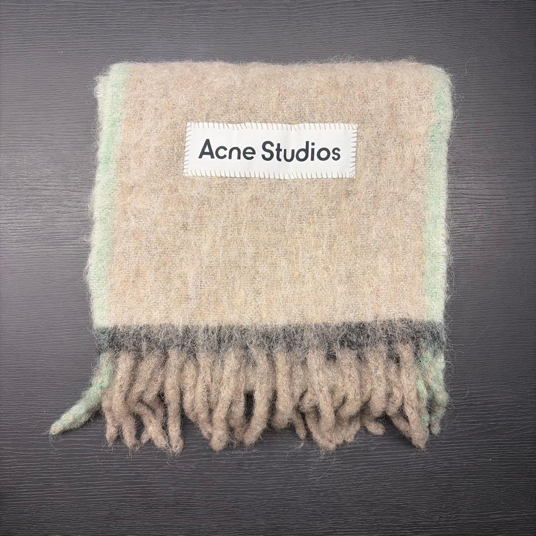 Acne Studios マフラー　ベージュ　グリーン