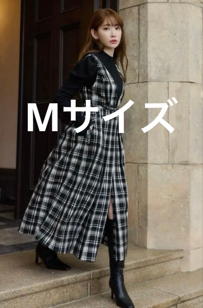 ワンピース herlipto Classic Plaid Jumper Dress M