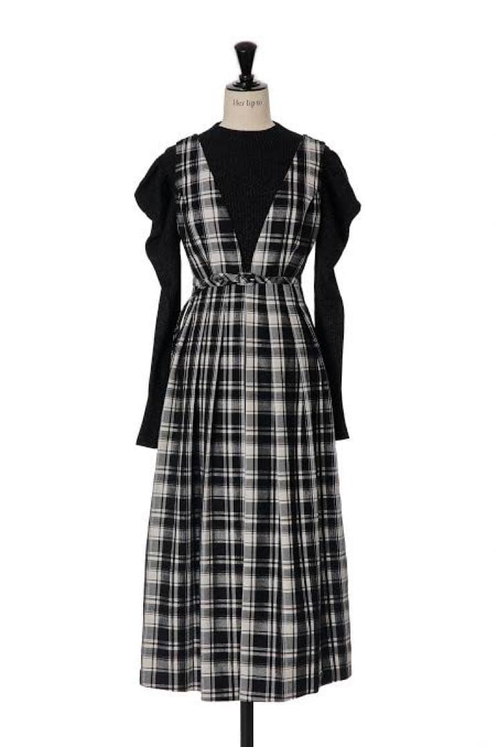 ワンピース herlipto Classic Plaid Jumper Dress M