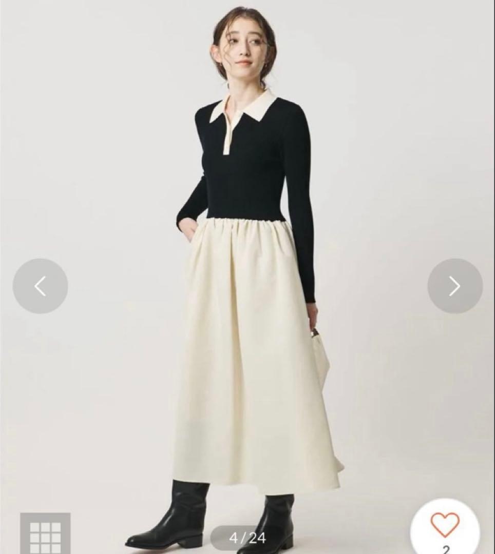 ユナイテッドアローズ　フィット ＆ フレア ポロワンピース