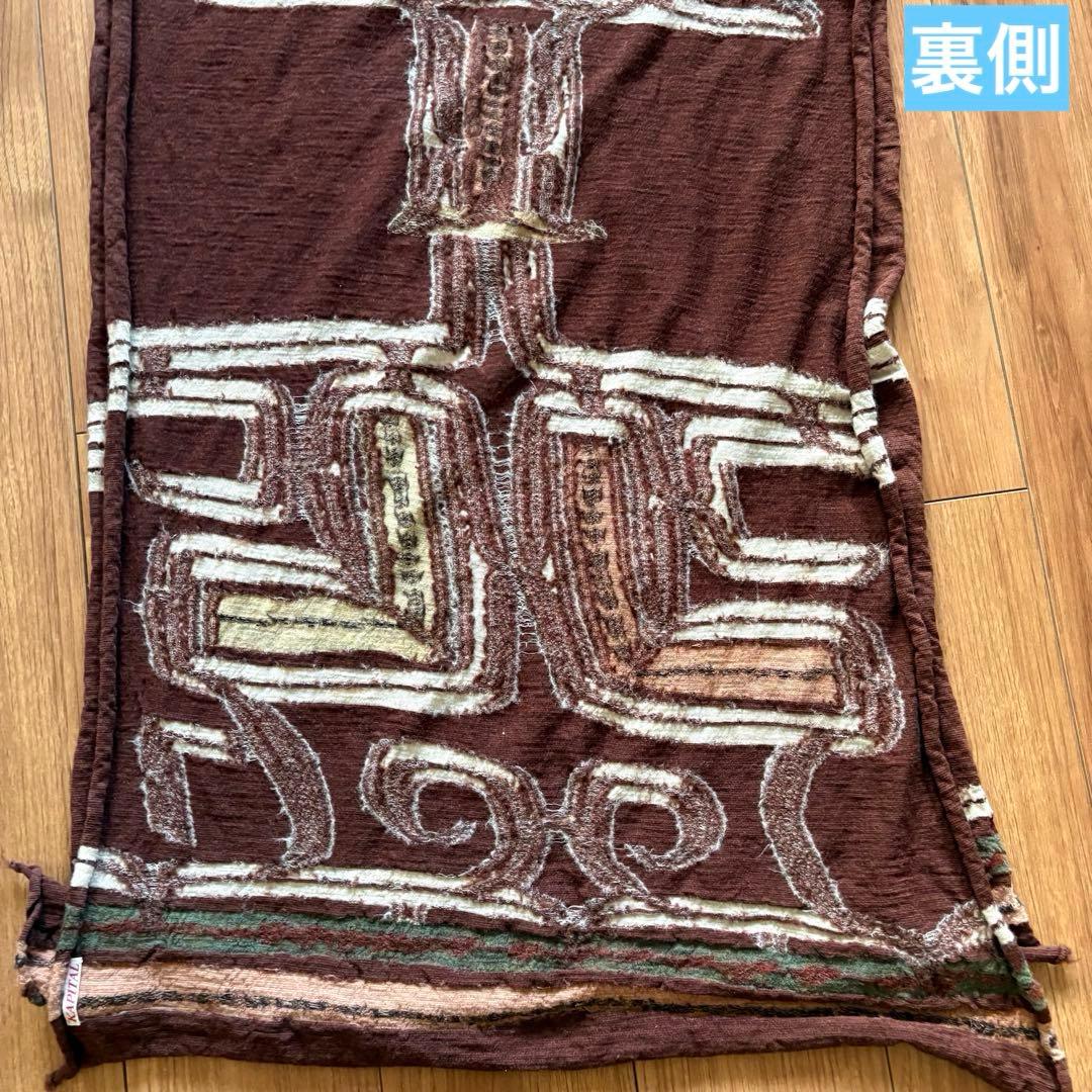 希少　美品　KAPITALマフラー　アイヌ紋様 縮絨ウール　ストール 男女兼用