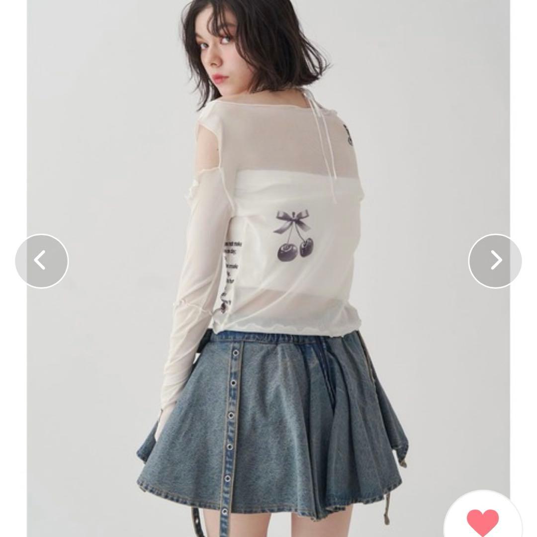 jouetie アシメヘムデニムミニスカート ブルー