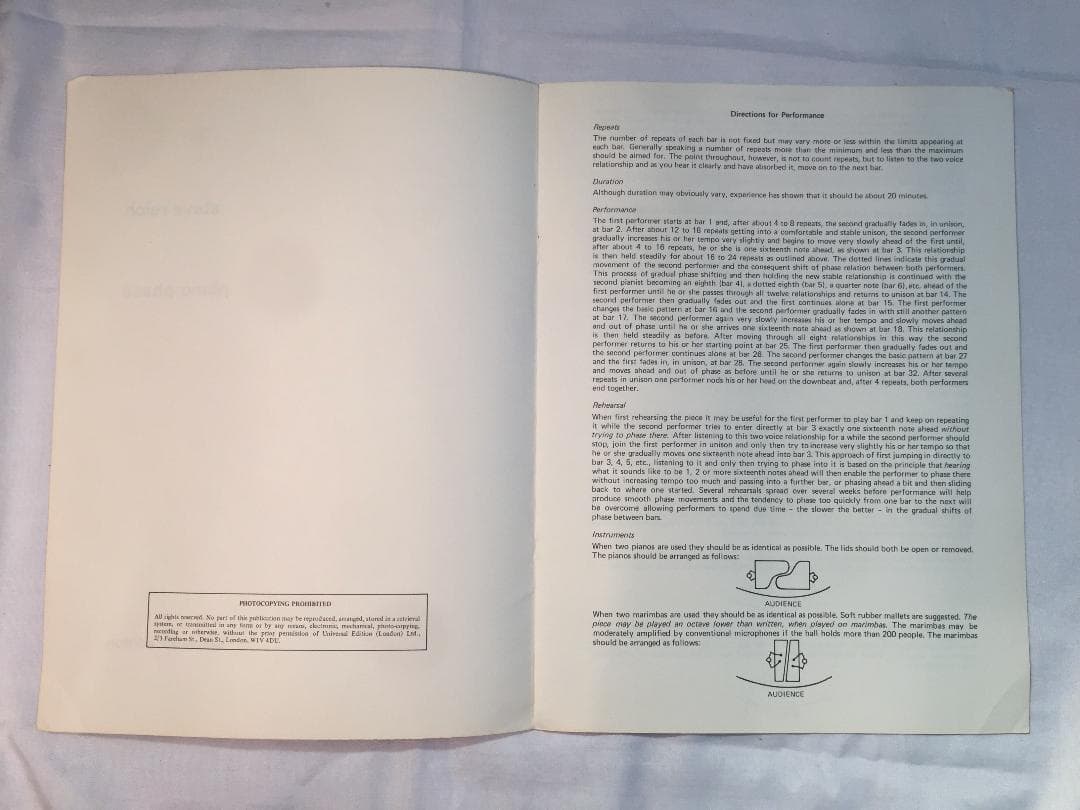 Steve Reich のSong Collection 5 Score