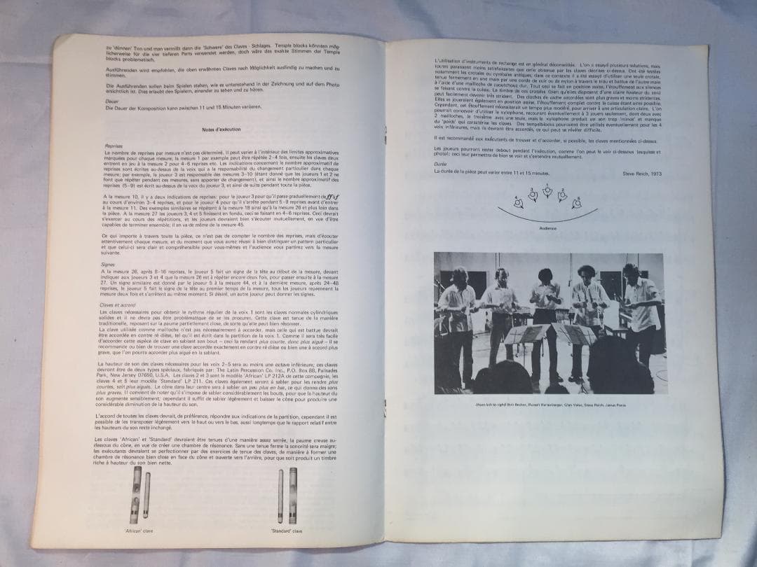 Steve Reich のSong Collection 5 Score