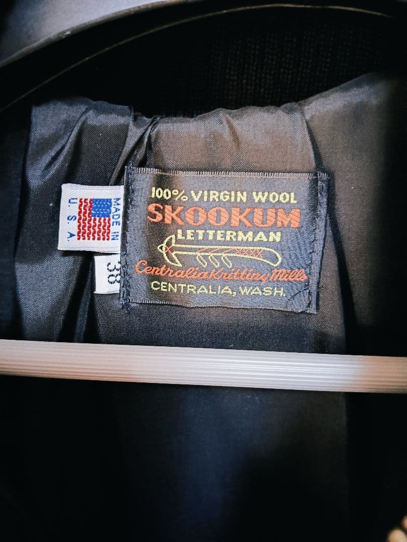 美品 SKOOKUM スタジャン ブラック MADE IN USA 38