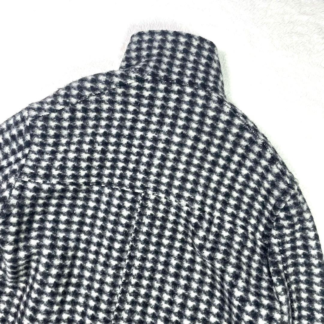 ADAM ET ROPE スタンドカラー コート ウール混 千鳥格子 フリー
