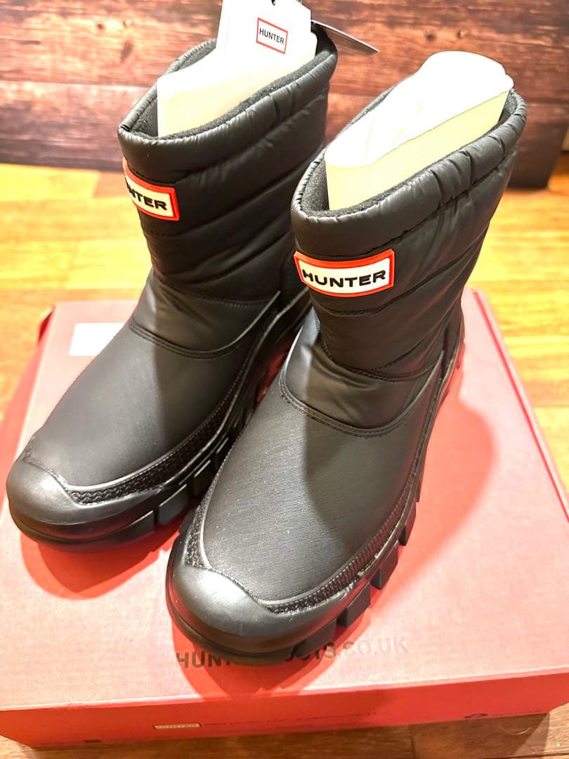 新品未使用 超人気HUNTER ハンター スノーブーツ 防寒 黒UK5 24cm