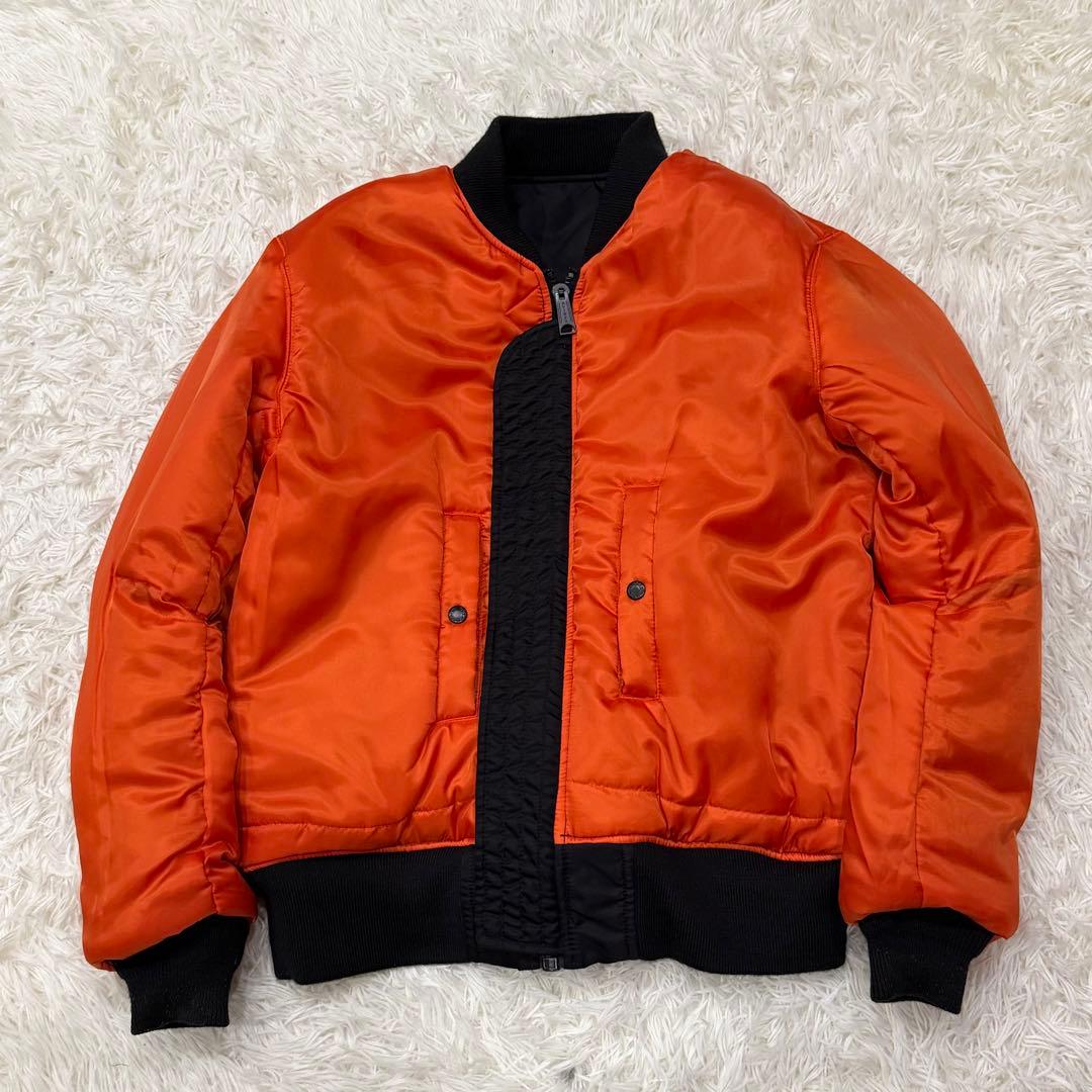 1788　AVIREX　MA-1フライトジャケット　バックロゴ　L　黒　ブラック