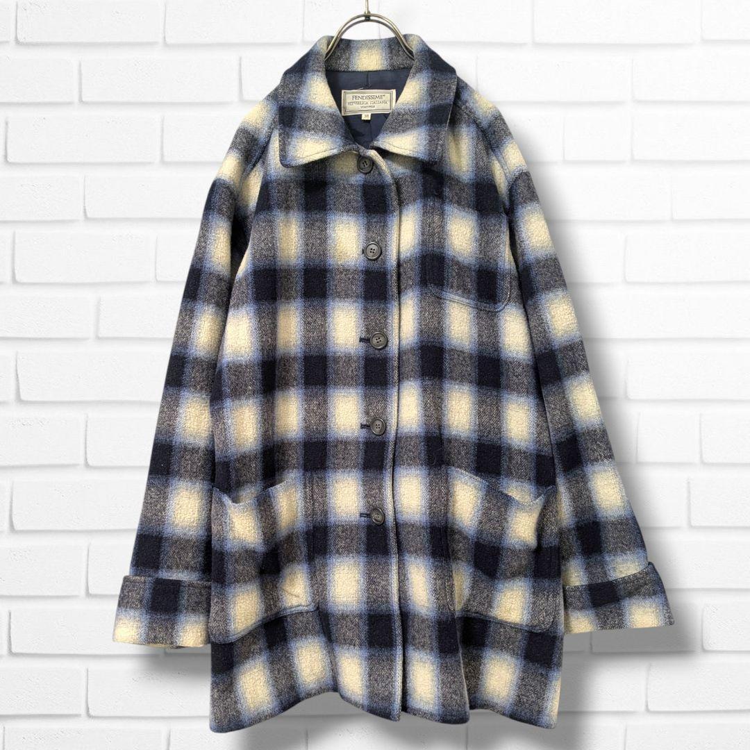 フェンディシメ オンブレチェック ジャケット オーバーサイズ M