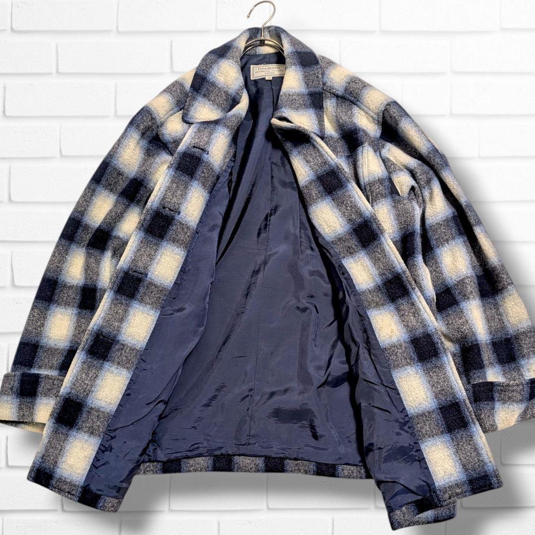 フェンディシメ オンブレチェック ジャケット オーバーサイズ M
