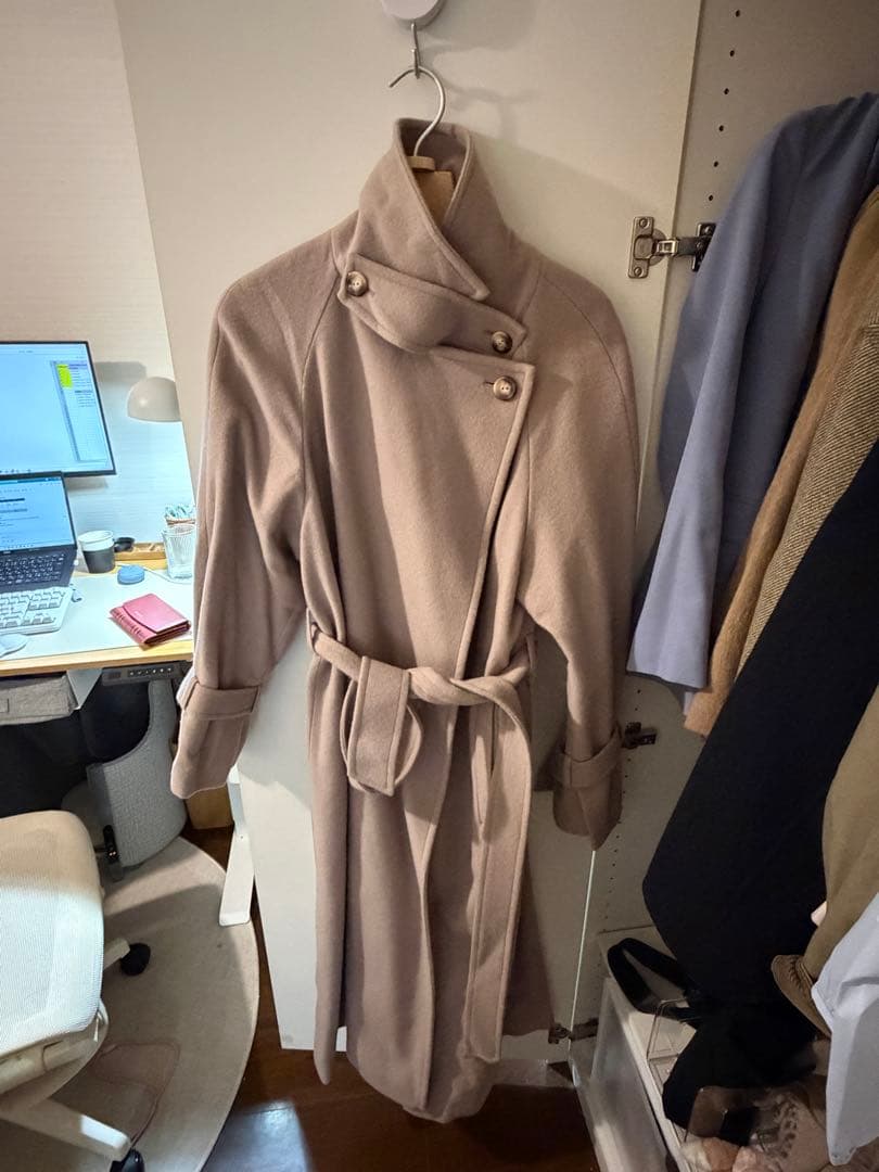 スナイデルsnide モカ　カシミヤウール　ロングコート