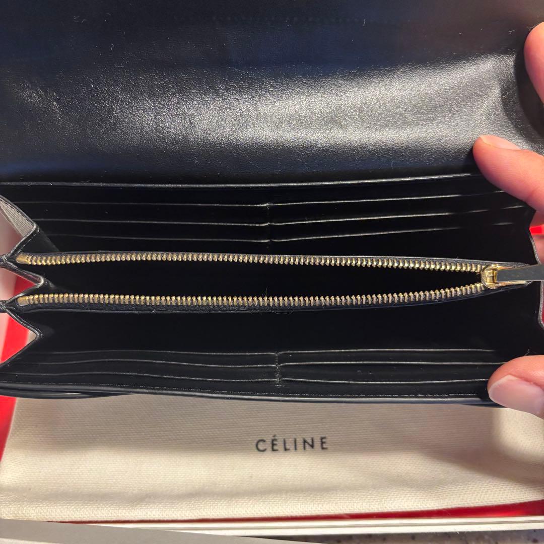 CÉLINE ブラック レザー 長財布 箱付き