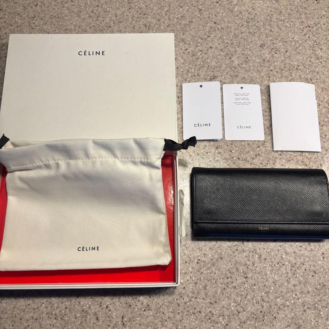 CÉLINE ブラック レザー 長財布 箱付き