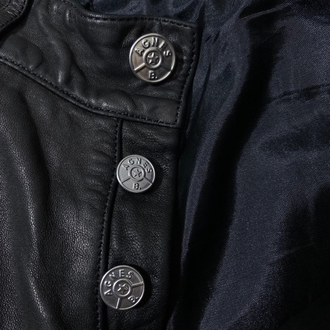 90s agnes b. アニエスベー フランス製 羊革 ラムレザーパンツ