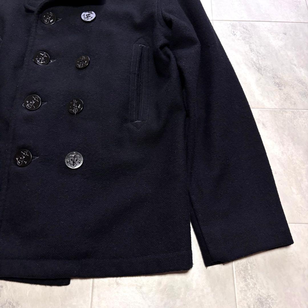 【USA製】ポストオーバーオールズ ウールピーコート 10ボタン M ネイビー