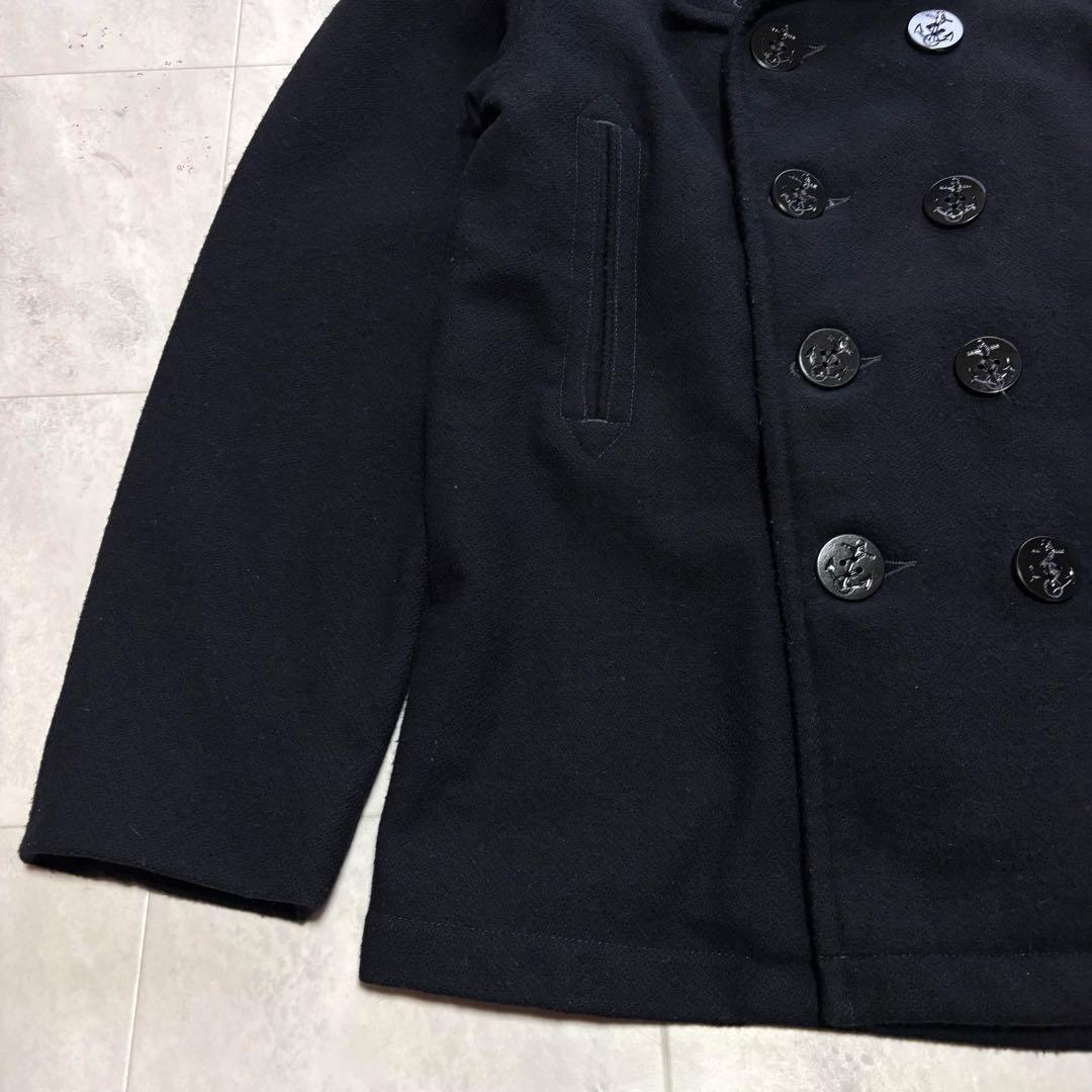 【USA製】ポストオーバーオールズ ウールピーコート 10ボタン M ネイビー