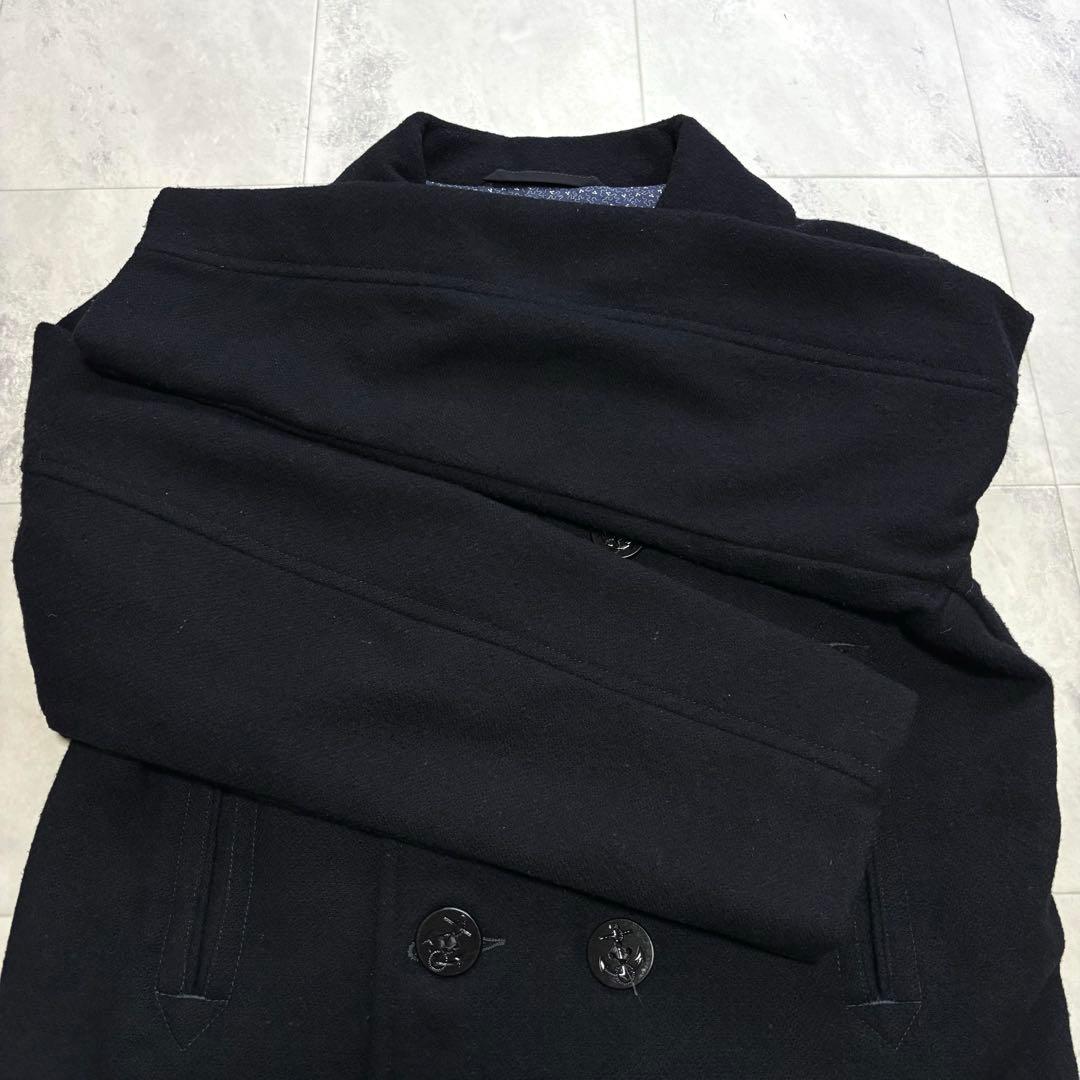 【USA製】ポストオーバーオールズ ウールピーコート 10ボタン M ネイビー