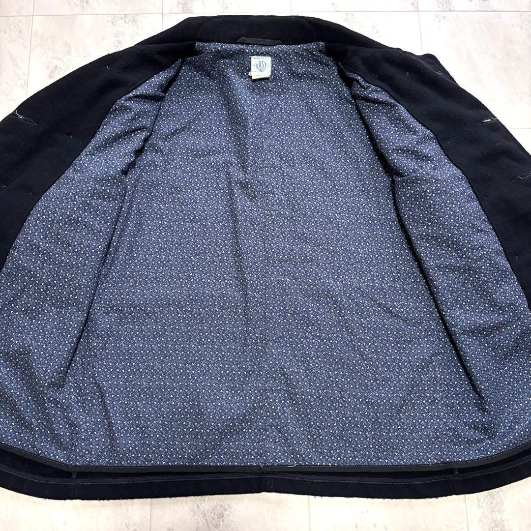 【USA製】ポストオーバーオールズ ウールピーコート 10ボタン M ネイビー