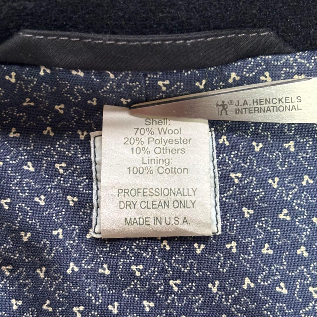 【USA製】ポストオーバーオールズ ウールピーコート 10ボタン M ネイビー