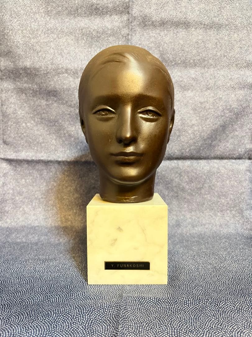 ⭐︎青⭐︎彫刻家 船越保武 少女 頭像　Y.FUNAKOSHI ブロンズ像