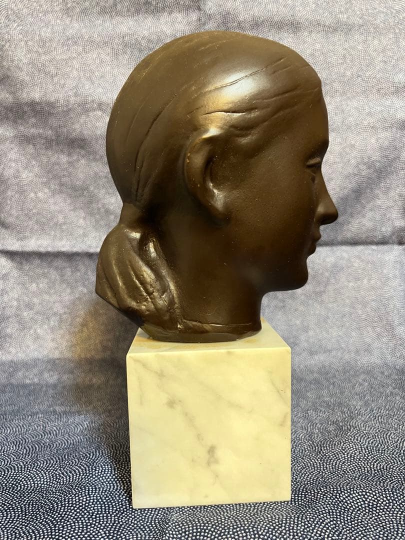 ⭐︎青⭐︎彫刻家 船越保武 少女 頭像　Y.FUNAKOSHI ブロンズ像