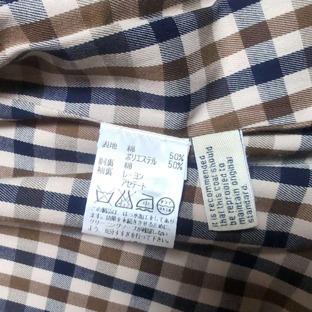 【希少】アクアスキュータム 袖ユニオンジャック ステンカラーコート 裏地チェック