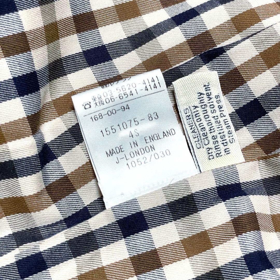 【希少】アクアスキュータム 袖ユニオンジャック ステンカラーコート 裏地チェック